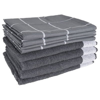 Set Strofinacci 12 pz in Cotone Grigio 136295