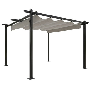 Pergola da Giardino con Tetto Retrattile 3x3 m Crema 318534