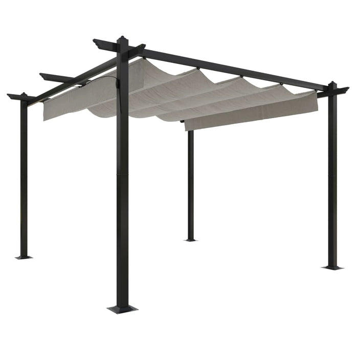 Pergola da Giardino con Tetto Retrattile 3x3 m Crema 318534