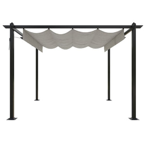 Pergola da Giardino con Tetto Retrattile 3x3 m Crema 318534