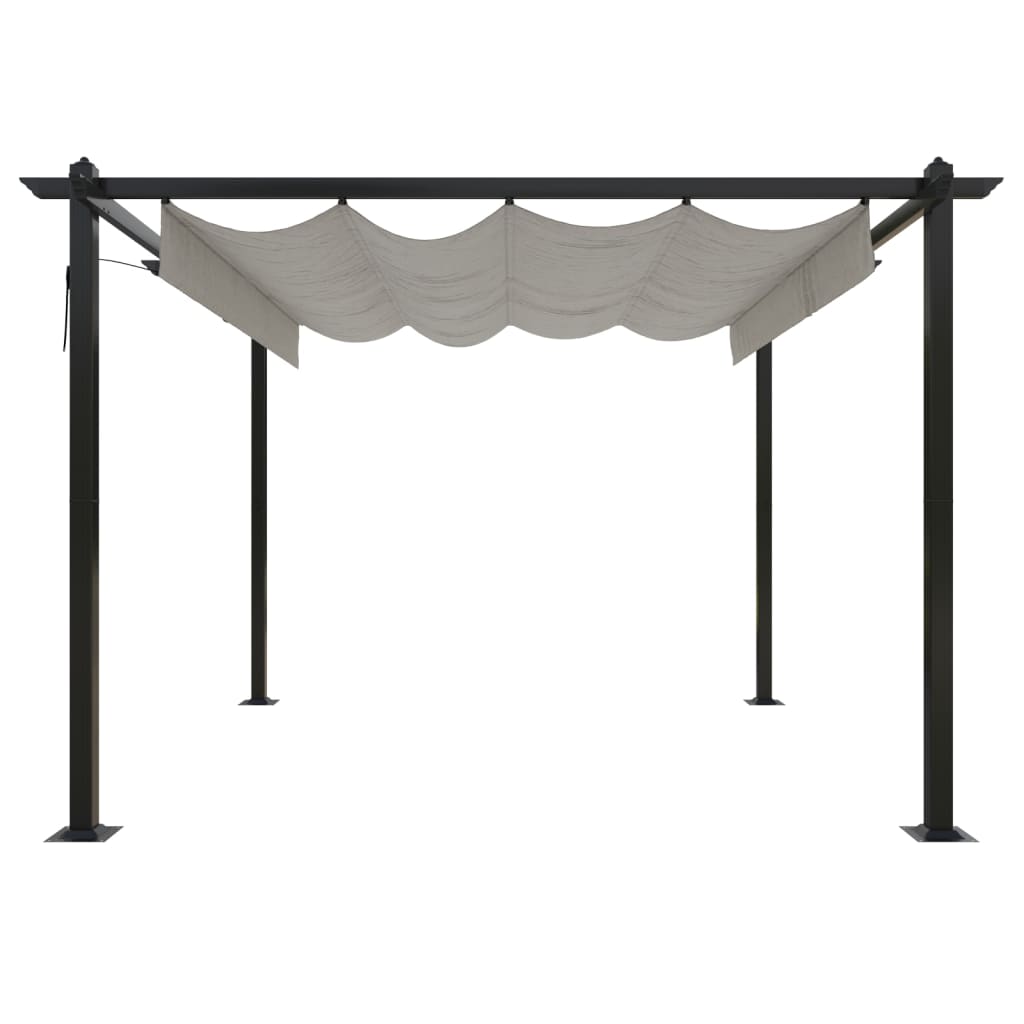Pergola da Giardino con Tetto Retrattile 3x3 m Crema 318534