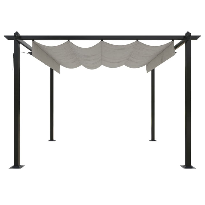 Pergola da Giardino con Tetto Retrattile 3x3 m Crema 318534