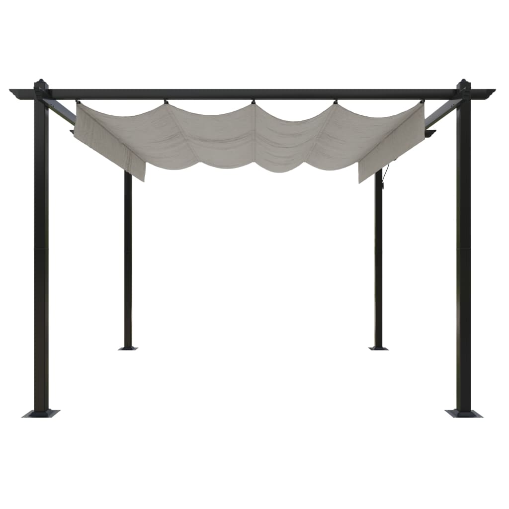 Pergola da Giardino con Tetto Retrattile 3x3 m Crema 318534