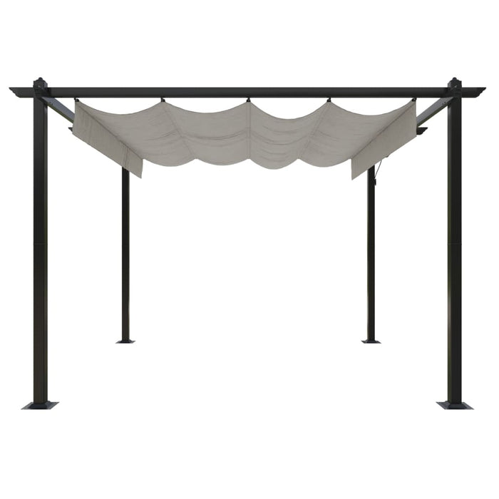 Pergola da Giardino con Tetto Retrattile 3x3 m Crema 318534