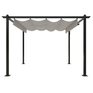 Pergola da Giardino con Tetto Retrattile 3x3 m Crema 318534
