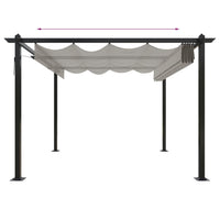 Pergola da Giardino con Tetto Retrattile 3x3 m Crema 318534