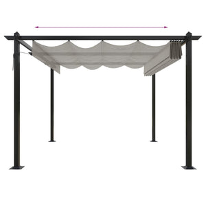 Pergola da Giardino con Tetto Retrattile 3x3 m Crema 318534
