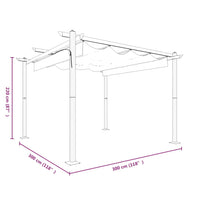 Pergola da Giardino con Tetto Retrattile 3x3 m Crema 318534