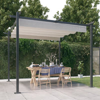 Pergola da Giardino con Tetto Retrattile 3x3 m Crema 318534
