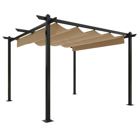 Pergola da Giardino con Tetto Retrattile 3x3 m Tortora 318536