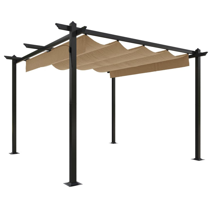Pergola da Giardino con Tetto Retrattile 3x3 m Tortora 318536