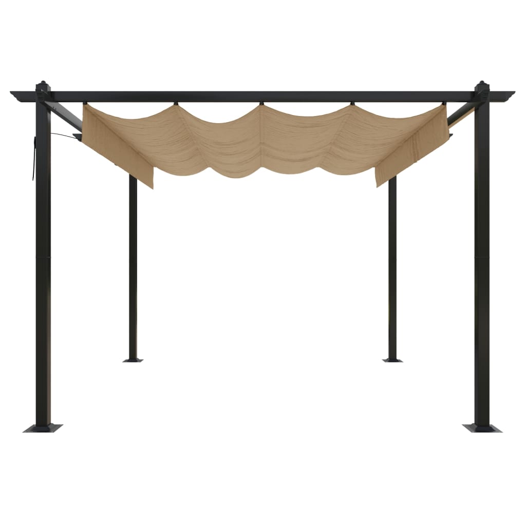 Pergola da Giardino con Tetto Retrattile 3x3 m Tortora 318536