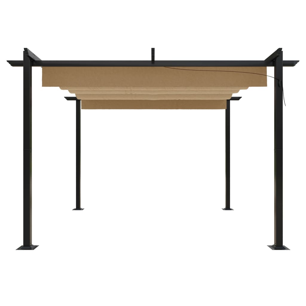 Pergola da Giardino con Tetto Retrattile 3x3 m Tortora 318536
