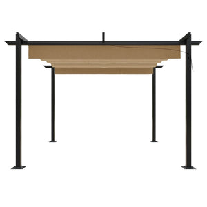 Pergola da Giardino con Tetto Retrattile 3x3 m Tortora 318536