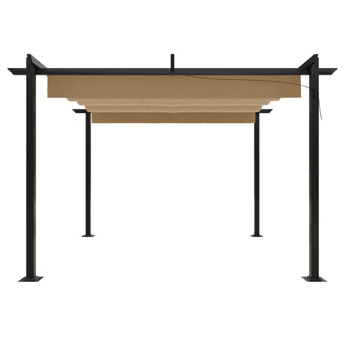 Pergola da Giardino con Tetto Retrattile 3x3 m Tortora 318536
