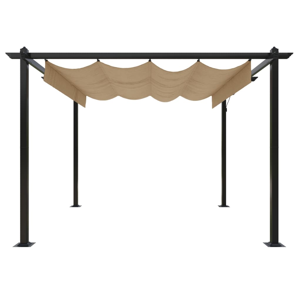 Pergola da Giardino con Tetto Retrattile 3x3 m Tortora 318536