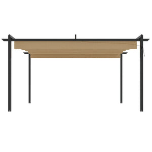 Pergola da Giardino con Tetto Retrattile 4x3 m Tortora 318539