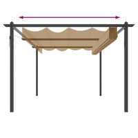 Pergola da Giardino con Tetto Retrattile 4x3 m Tortora