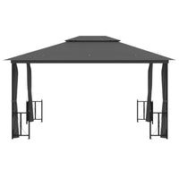 Gazebo con Teli Laterali e Doppio Tetto 3x4 m Antracite