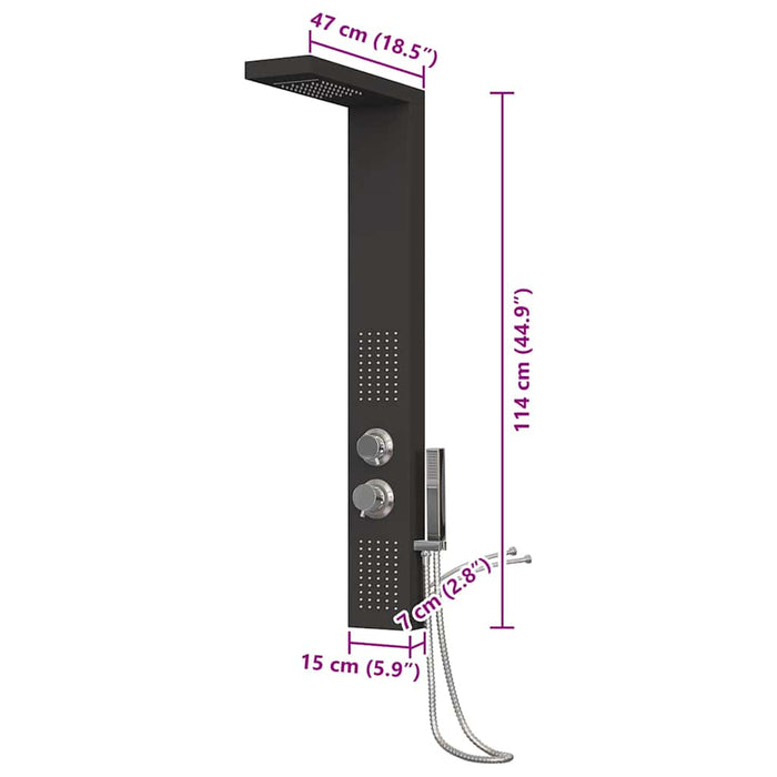 Pannello Doccia in Alluminio Nero 151416
