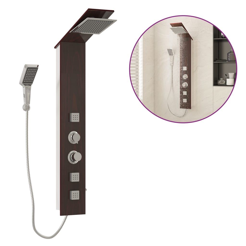 Pannello Doccia in Vetro Marrone 151417