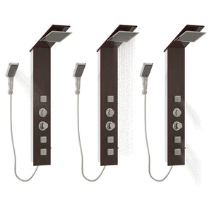 Sistema di pannelli doccia in vetro per bagno interno 127 cm marrone 02_0003122