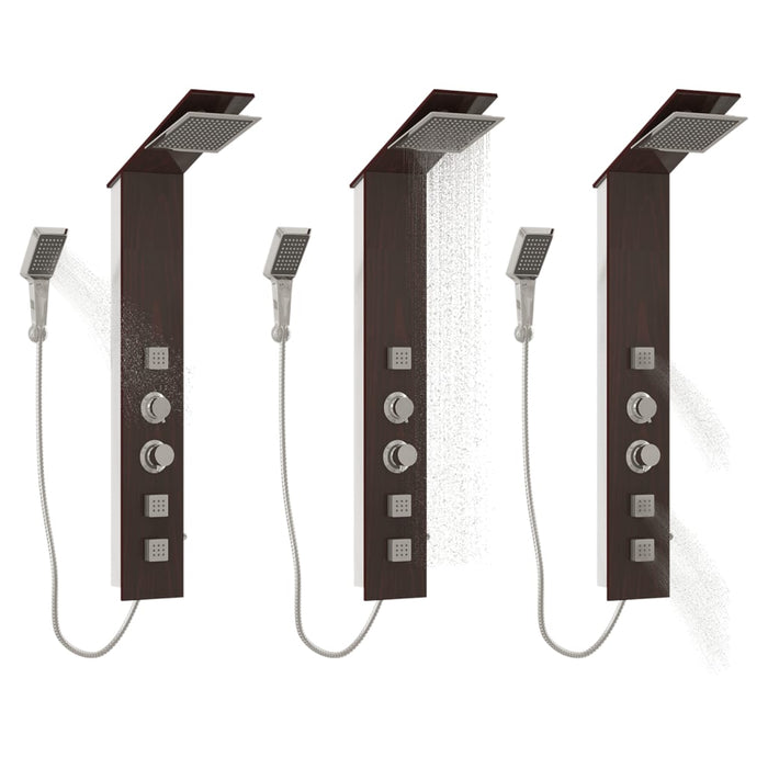 Sistema di pannelli doccia in vetro per bagno interno 127 cm marrone 02_0003122