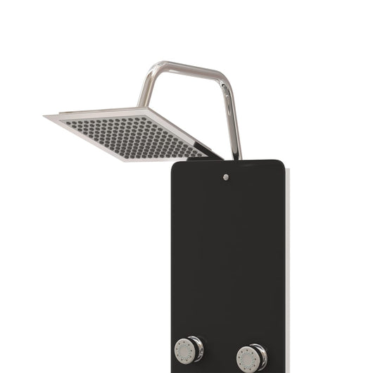 Pannello doccia soffione doccia vetro acciaio inox 130 cm nero 02_0003437