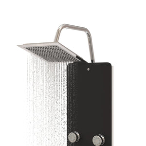 Pannello Doccia in Vetro 25x47,5x130 cm Nero 151420