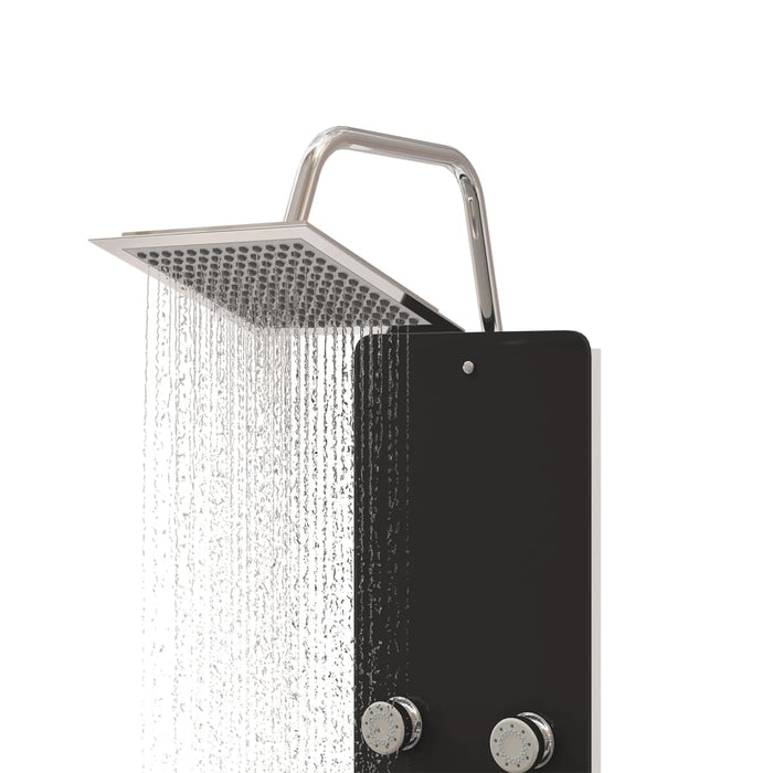 Pannello Doccia in Vetro 25x47,5x130 cm Nero 151420