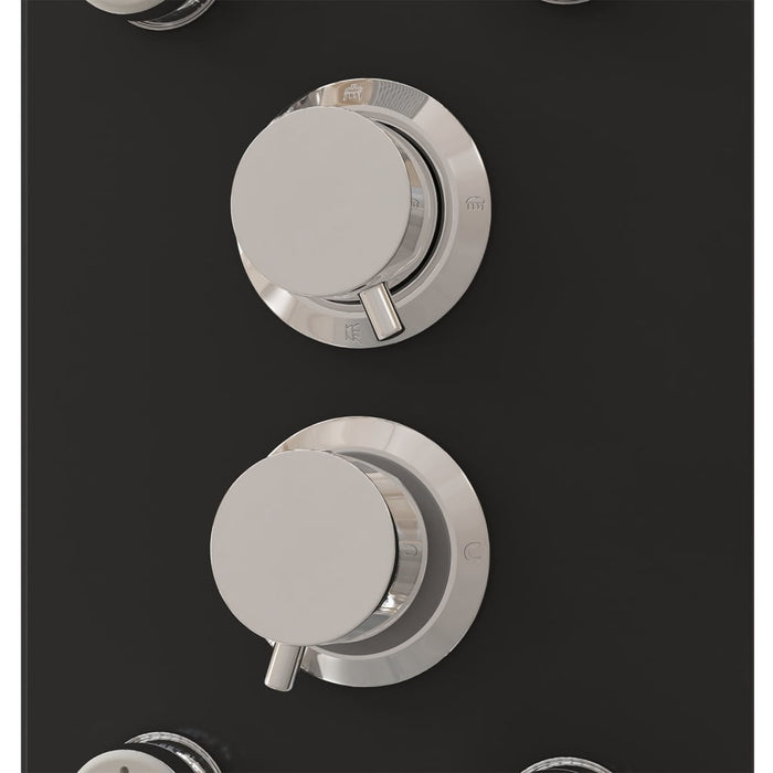 Pannello Doccia in Vetro 25x47,5x130 cm Nero 151420