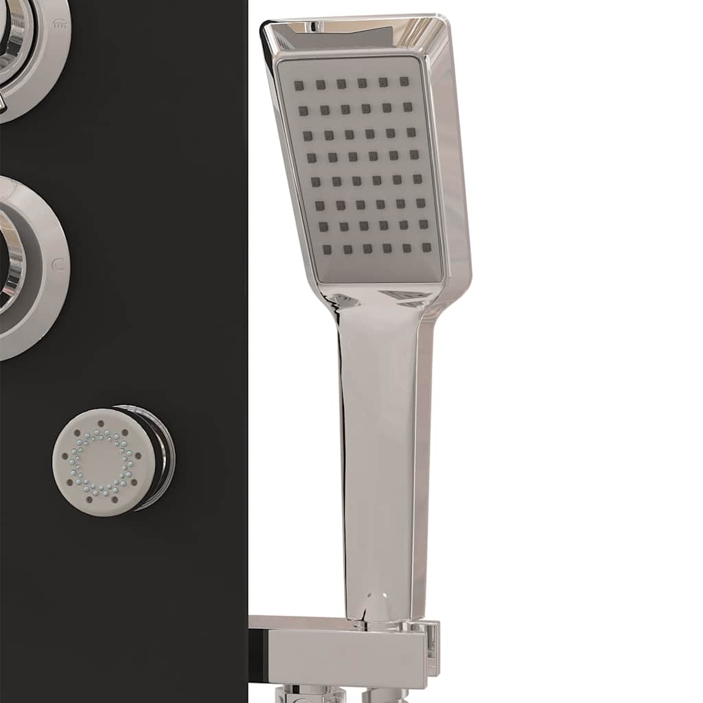 vidaXL Pannello Doccia in Vetro 25x47,5x130 cm Nero