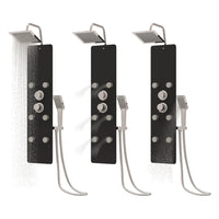 Pannello Doccia in Vetro 25x47,5x130 cm Nero 151420