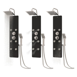 Pannello Doccia in Vetro 25x47,5x130 cm Nero 151420