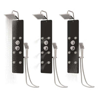 vidaXL Pannello Doccia in Vetro 25x47,5x130 cm Nero