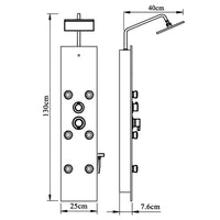 Pannello Doccia in Vetro 25x47,5x130 cm Nero 151420