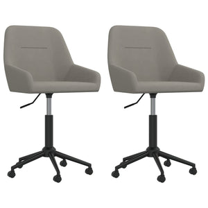 Sedie da Pranzo Girevoli 2 pz Grigio Chiaro in Velluto
