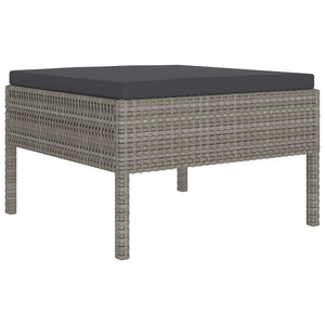 Set Divani da Giardino 6 pz con Cuscini in Polyrattan Grigio 3094374