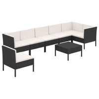 Set Divani da Giardino 8 pz con Cuscini in Polyrattan Nero cod mxl 38337
