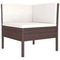 Set Divani da Giardino 11 pz con Cuscini in Polyrattan Marrone cod mxl 38427