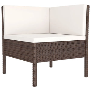 Set Divani da Giardino 11 pz con Cuscini in Polyrattan Marrone cod mxl 38427
