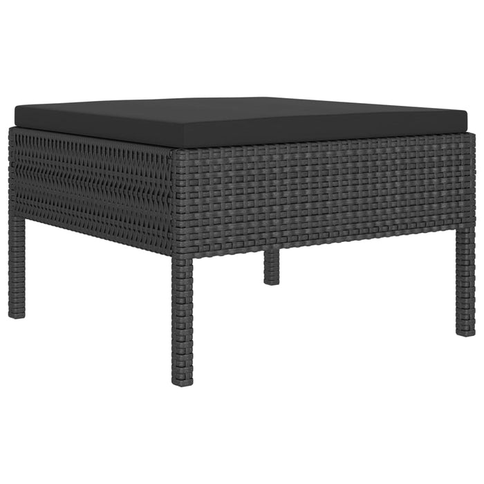 Set Divani da Giardino 11 pz con Cuscini in Polyrattan Nero 3094509
