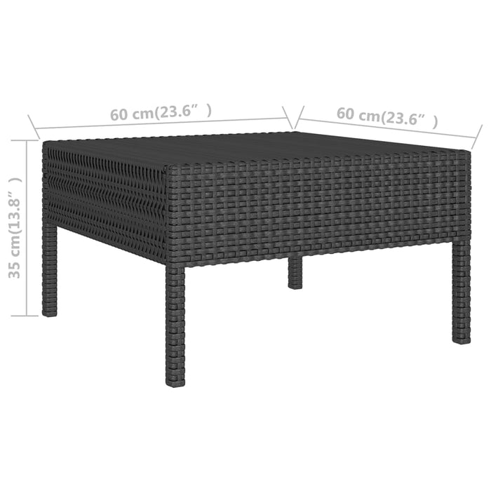 Set Divani da Giardino 11 pz con Cuscini in Polyrattan Nero 3094633