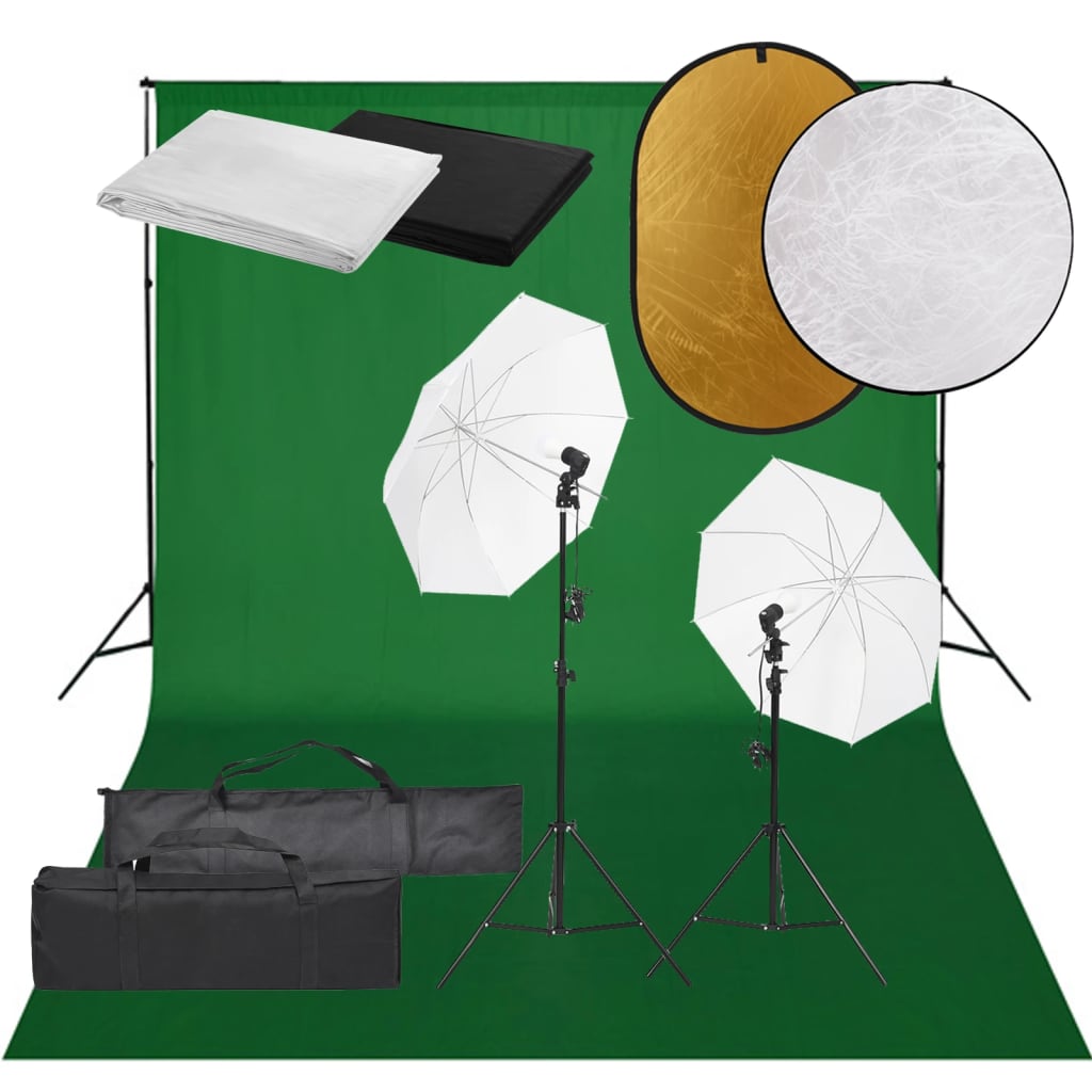 Kit Studio Fotografico con Set di Luci, Fondale e Riflettorecod mxl 97485