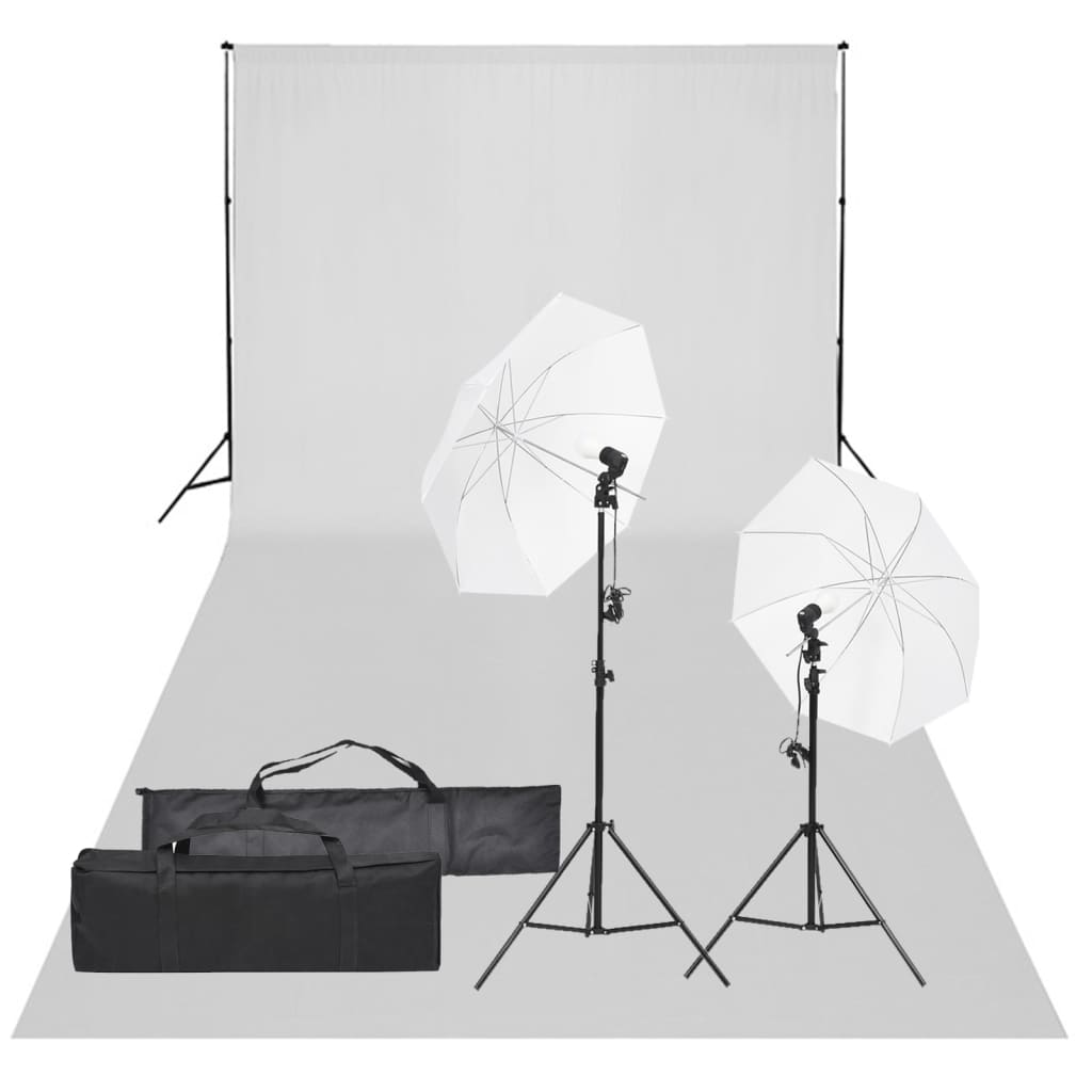 Kit studio fotografico con illuminazione e fondale nero 02_0042432