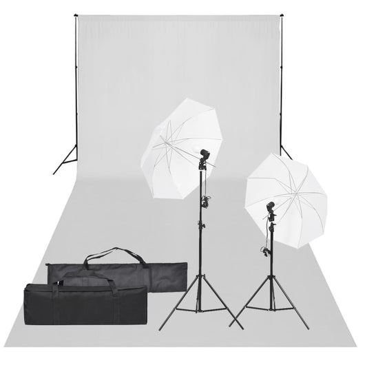 Kit studio fotografico con illuminazione e fondale nero 02_0042432