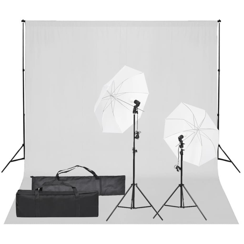 Kit studio fotografico con illuminazione e fondale nero 02_0042405