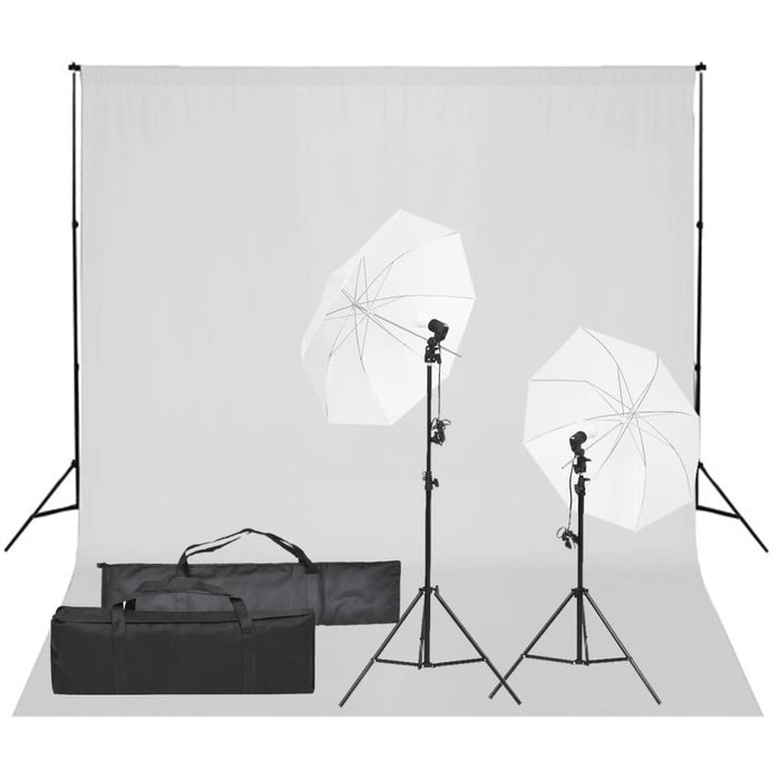 Kit studio fotografico con illuminazione e fondale nero 02_0042405