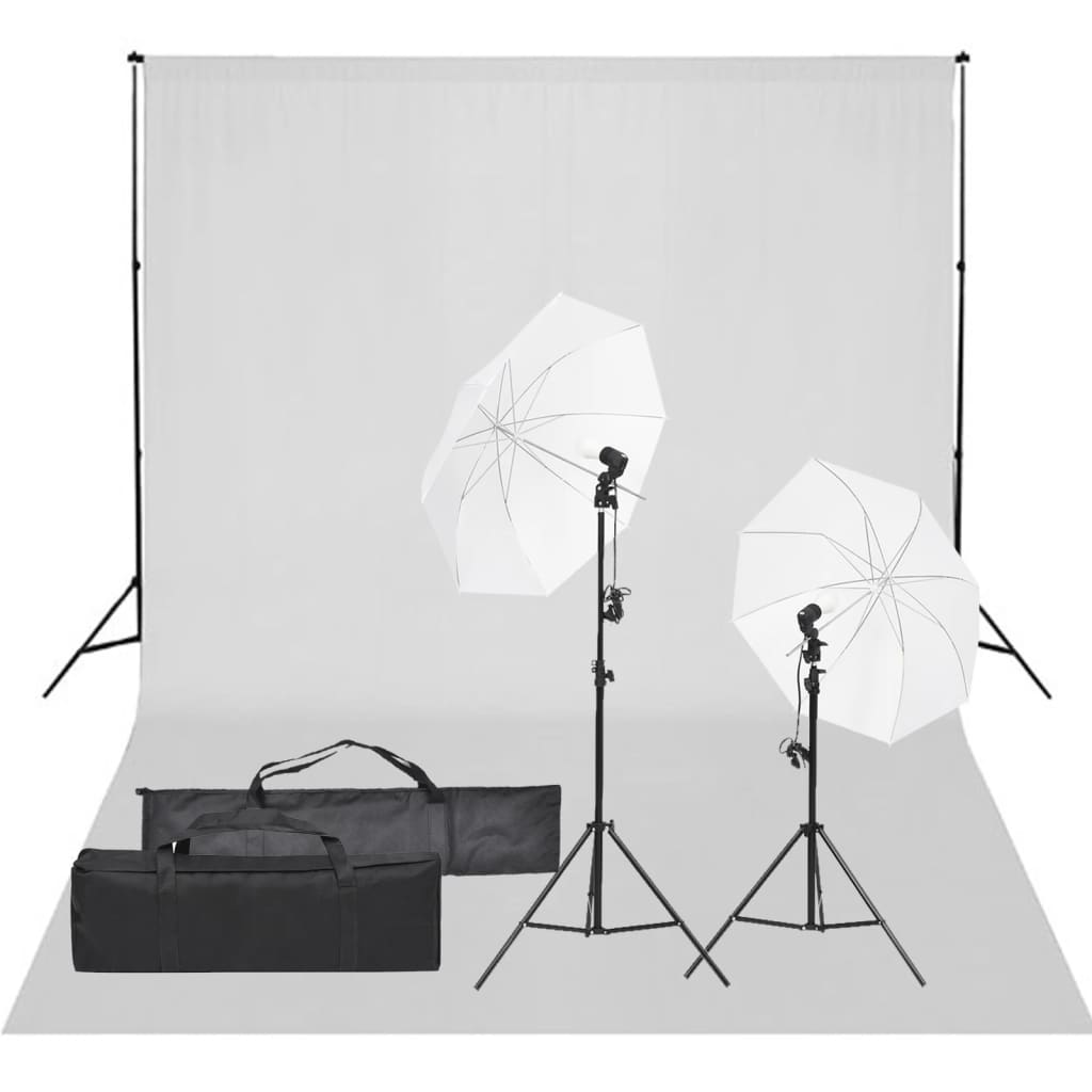 Kit studio fotografico con illuminazione e fondale nero 02_0042403