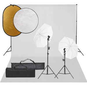Kit per Studio Fotografico con Set Luci, Fondale e Riflettorecod mxl 97489